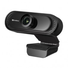 Sandberg USB FHD 2MP Webcam with Mic, 1080p, 30fps, Glass Lens, 60°, Clip-on/Stand